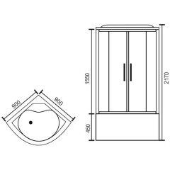 Душевая кабина Royal Bath RB90BK4-WT