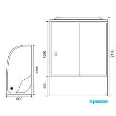 Душевая кабина Royal Bath RB8120BK1-T R