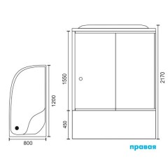 Душевая кабина Royal Bath RB8120BK3-BT R