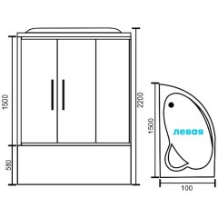 Душевая кабина Royal Bath RB150ALP-C L