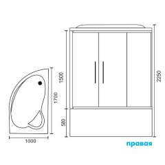 Душевая кабина Royal Bath RB170ALP-C R