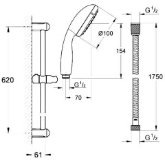Набор для ванной комнаты Grohe Euroeco 124428