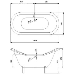 Ванна чугунная Magliezza Julietta WH 183x78