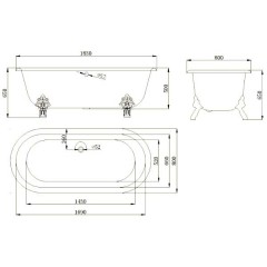 Ванна чугунная Magliezza Patricia RAL BR 183x80