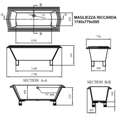 Ванна акриловая Magliezza Riccarda CR 174x77