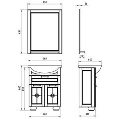Комплект мебели ASB-Woodline Бергамо 65 орех массив ясеня