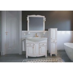 Тумба с раковиной ASB-Woodline Верона 85 белый массив ясеня