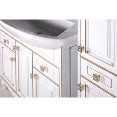 Тумба с раковиной ASB-Woodline Верона 85 белый массив ясеня