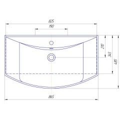 Тумба с раковиной ASB-Woodline Модена 85 орех массив ясеня