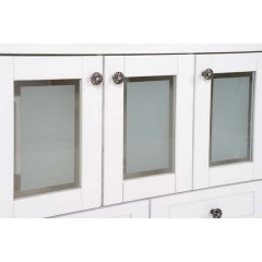 Тумба с раковиной ASB-Woodline Флоренция витраж 85 белый массив ясеня