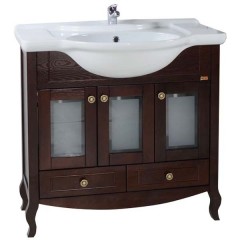 Тумба с раковиной ASB-Woodline Флоренция витраж 85 бук тироль массив ясеня
