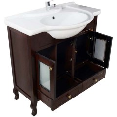 Тумба с раковиной ASB-Woodline Флоренция витраж 85 бук тироль массив ясеня
