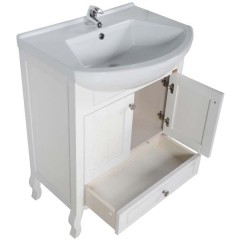 Тумба с раковиной ASB-Woodline Флоренция 65 белый массив ясеня