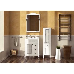 Зеркало ASB-Woodline Флоренция квадро 60 белый массив ясеня