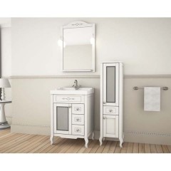 Зеркало ASB-Woodline Флоренция квадро 60 белый массив ясеня