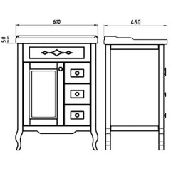 Раковина мебельная ASB-Mebel Илиос 60F