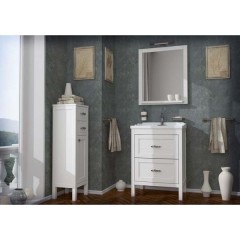 Зеркало ASB-Woodline Римини 60 белый массив ясеня