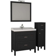 Зеркало ASB-Woodline Римини 80 чёрный массив ясеня