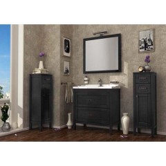 Зеркало ASB-Woodline Римини 80 чёрный массив ясеня