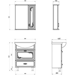 Зеркало-шкаф ASB-Mebel Астра ариэль 60
