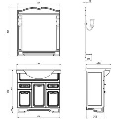 Зеркало ASB-Mebel Астра НСВ декор 85