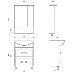 Зеркало-шкаф ASB-Mebel Дина 60