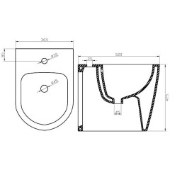Биде приставное BelBagno Marino BB105B