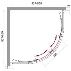 Душевой угол BelBagno Uno UNO-R-2-85-P-Cr