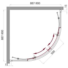 Душевой угол BelBagno Uno UNO-R-2-90-P-Cr