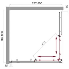 Душевой угол BelBagno Uno UNO-A-2-80-P-Cr