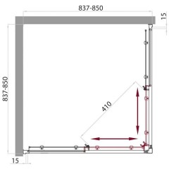 Душевой угол BelBagno Uno UNO-A-2-85-C-Cr