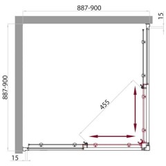 Душевой угол BelBagno Uno UNO-A-2-90-C-Cr