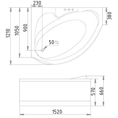 Ванна акриловая Gemy G9003 B L