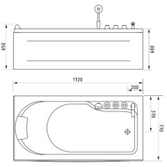 Ванна акриловая Gemy G9006 1,7 B R