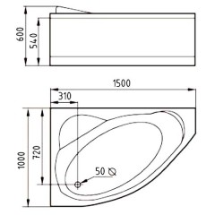 Ванна акриловая Gemy G9009 B L