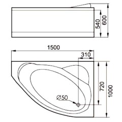 Ванна акриловая Gemy G9009 B R