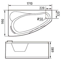 Ванна акриловая Gemy G9046 II K L