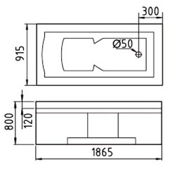 Ванна акриловая Gemy G9057 II K R