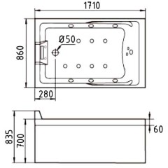Ванна акриловая Gemy G9066 II O L