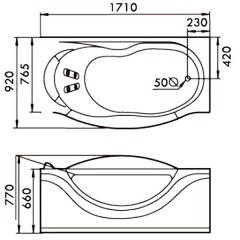 Ванна акриловая Gemy G9072 B R
