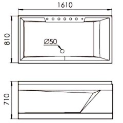 Ванна акриловая Gemy G9075 K R