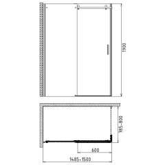 Душевой угол Gemy Modern Gent S25151 R