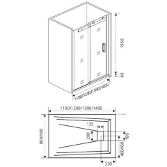 Душевая дверь GooDDooR Galaxy WTW-130-C-CH