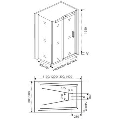 Душевое ограждение GooDDooR Galaxy WTW-110-C-CH+SP-90-C-CH