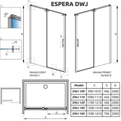 Душевая дверь Radaway Espera DWJ 160 380116-01L