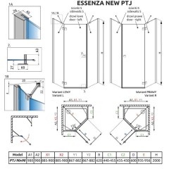 Боковые стенки Radaway Essenza New S 90 385050-01-01