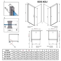 Душевой угол Radaway Eos KDJ 80x100 37543-01-01NR
