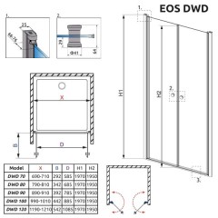 Душевая дверь Radaway Eos DWD 100 37723-01-01N