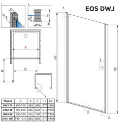 Душевая дверь Radaway Eos DWJ 100 37923-01-01N