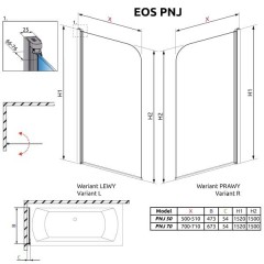 Шторка на ванну Radaway Eos PNJ 50 205102-101R
